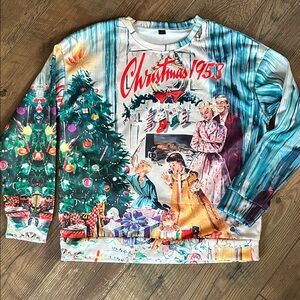 Vintage-Style 'Christmas 1953' Multi-Color Crewneck Sweater